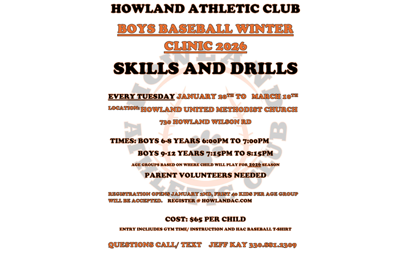 HAC Baseball Winter Skills & Drills Clinics